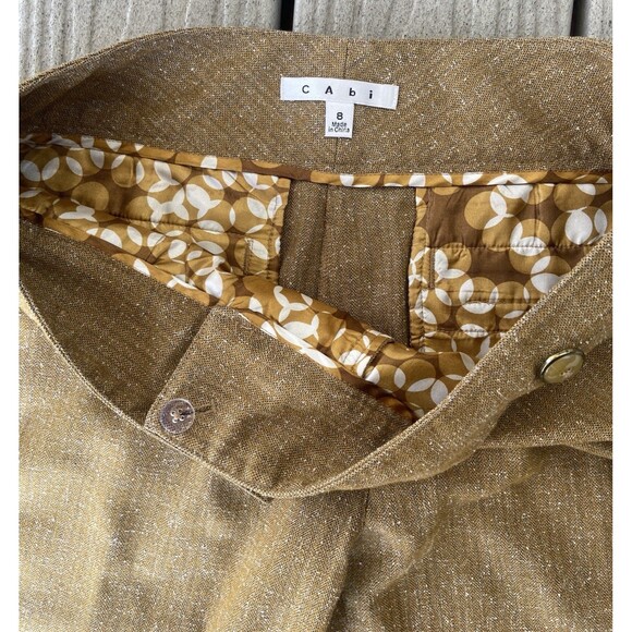 Cabi Women’s 8 Brown Textured Tweed Wide Leg Pants Button Waist Modern Career - Picture 3 of 16